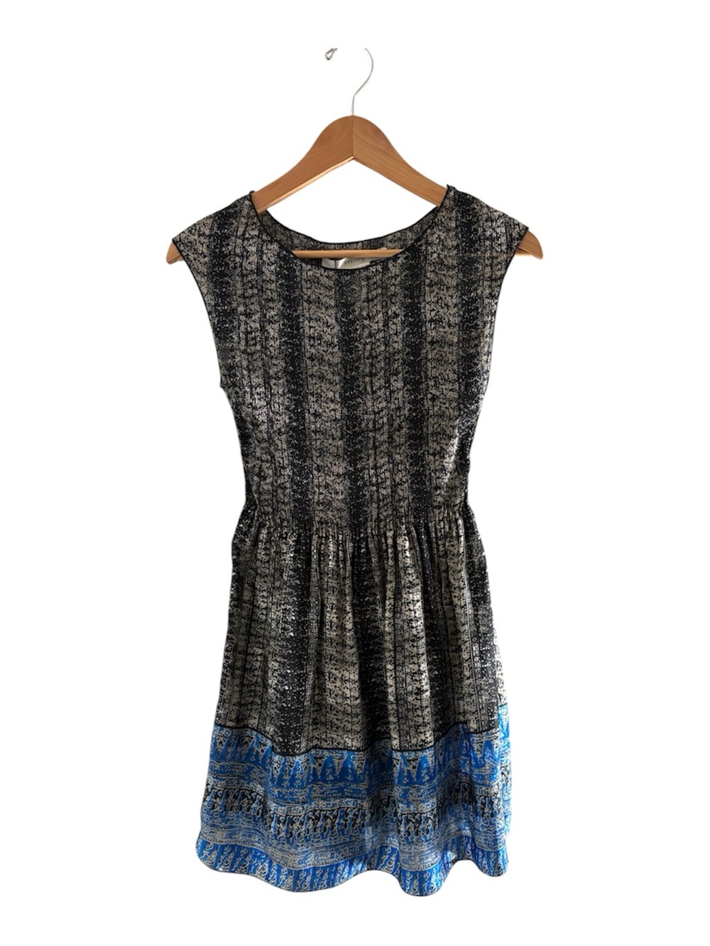 Studio M Black & Gold Dress with Blue Patterned Hem